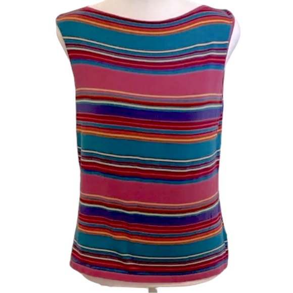 Lauren Ralph Lauren size small rainbow striped sleeveless top, like new! EUC - Picture 9 of 10